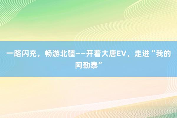 一路闪充，畅游北疆——开着大唐EV，走进“我的阿勒泰”