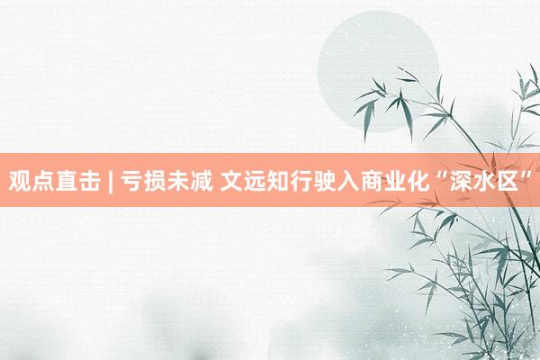 观点直击 | 亏损未减 文远知行驶入商业化“深水区”