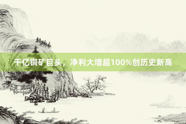 千亿铜矿巨头，净利大增超100%创历史新高