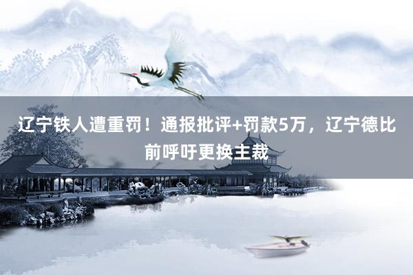 辽宁铁人遭重罚！通报批评+罚款5万，辽宁德比前呼吁更换主裁