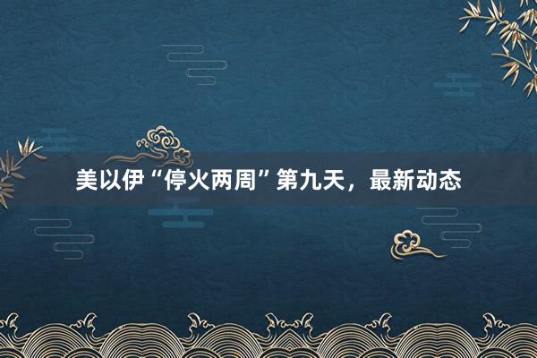 美以伊“停火两周”第九天，最新动态