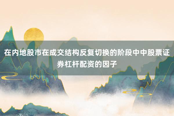 在内地股市在成交结构反复切换的阶段中中股票证券杠杆配资的因子