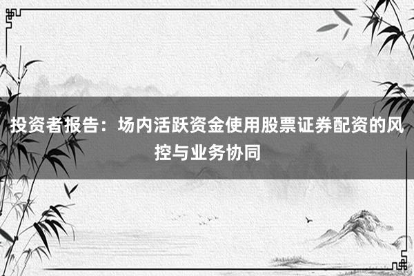 投资者报告：场内活跃资金使用股票证券配资的风控与业务协同