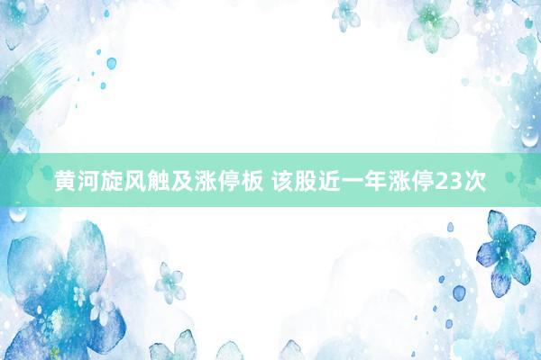 黄河旋风触及涨停板 该股近一年涨停23次