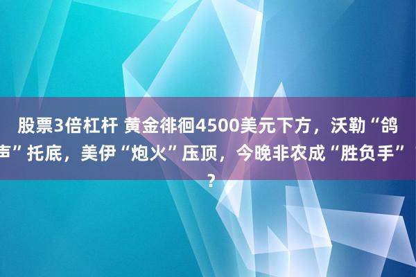 股票3倍杠杆 黄金徘徊4500美元下方，沃勒“鸽声”托底，美伊“炮火”压顶，今晚非农成“胜负手” ？