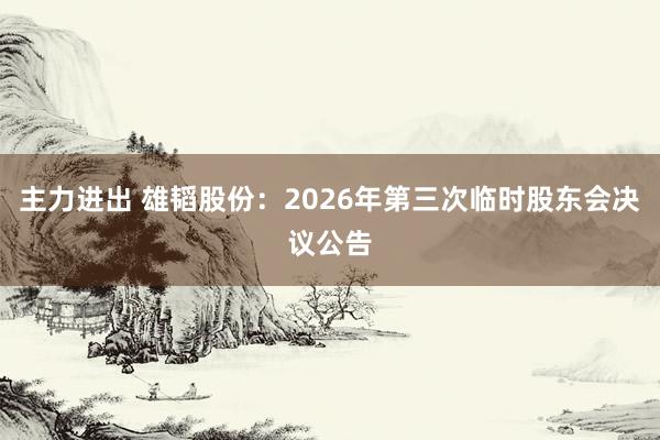 主力进出 雄韬股份：2026年第三次临时股东会决议公告