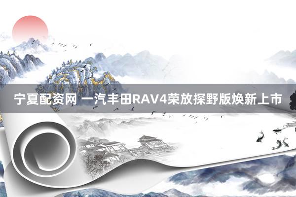 宁夏配资网 一汽丰田RAV4荣放探野版焕新上市