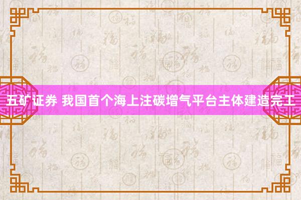 五矿证券 我国首个海上注碳增气平台主体建造完工