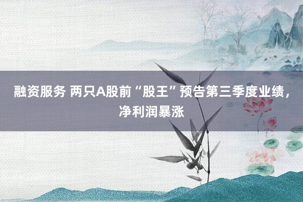 融资服务 两只A股前“股王”预告第三季度业绩，净利润暴涨